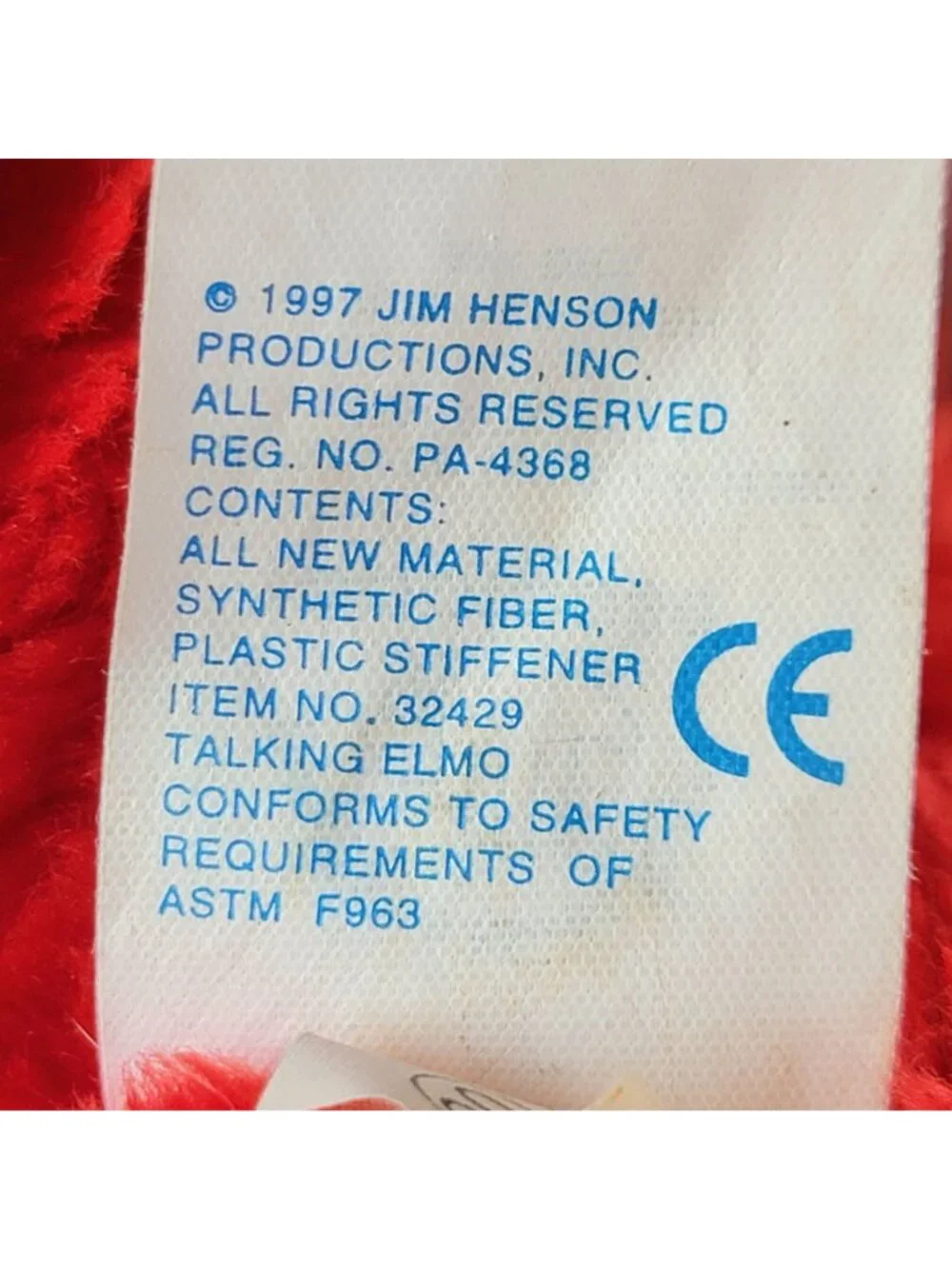 Vintage 1997 Talking Elmo Stuffed Animal 14 inch Red Fuzzy Toy 90s Retro Child